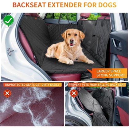 Dog Car Seat Cover for Back Seat,Back Seat Extender for Dogs with Large Space,Car Seat Protector Supports 330 lbs,Hard Bottom Car Seat Cover for Dogs with Waterproof.Back Seat Cover for SUV,Car&Truck