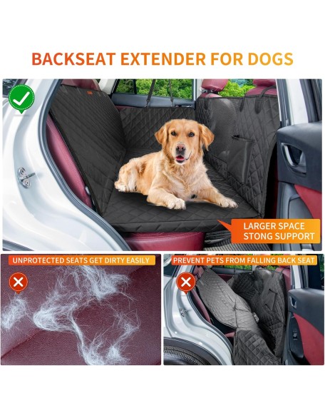 Dog Car Seat Cover for Back Seat,Back Seat Extender for Dogs with Large Space,Car Seat Protector Supports 330 lbs,Hard Bottom Car Seat Cover for Dogs with Waterproof.Back Seat Cover for SUV,Car&Truck