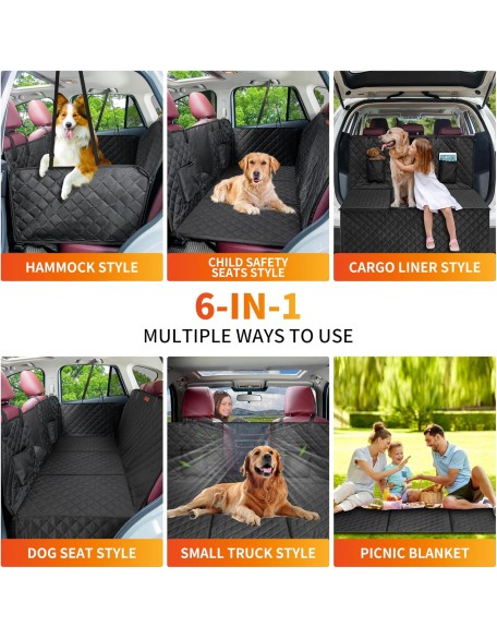 Dog Car Seat Cover for Back Seat,Back Seat Extender for Dogs with Large Space,Car Seat Protector Supports 330 lbs,Hard Bottom Car Seat Cover for Dogs with Waterproof.Back Seat Cover for SUV,Car&Truck