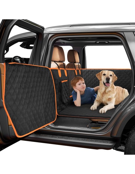 Dog Car Seat Cover for Back Seat, Hard Bottom Car Seat Cover for Dogs with Door Protectors for Traveling and Camping with Pets, Dog Car Seat Cover Waterproof and Scratch-Resistant, Suitable for Cars