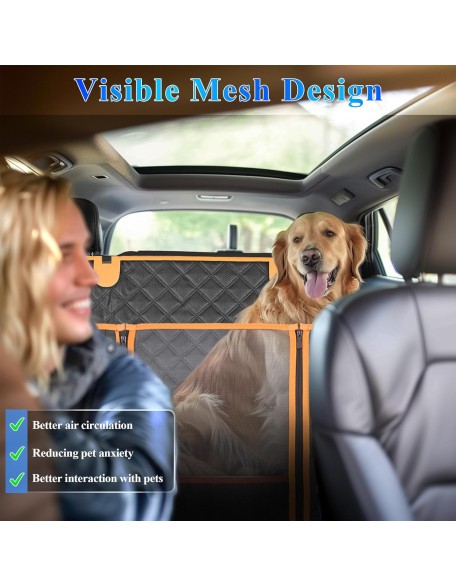 Dog Car Seat Cover for Back Seat, Hard Bottom Car Seat Cover for Dogs with Door Protectors for Traveling and Camping with Pets, Dog Car Seat Cover Waterproof and Scratch-Resistant, Suitable for Cars