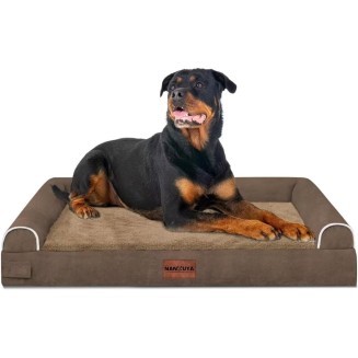 Large Dog Bed Orthopedic Washable: Beds Bolster XL Bed Large Big Dogs Memory Foam Couch Sofa Waterproof with Removable Cover - Brown