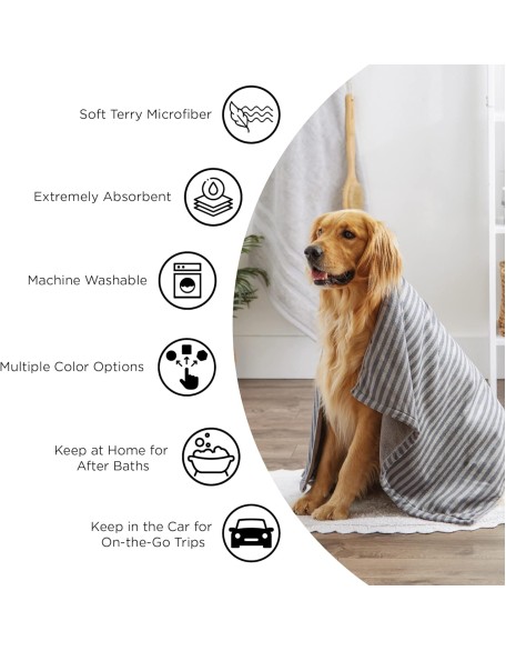 Bone Dry Pet Grooming Towel Collection Absorbent Microfiber X-Large