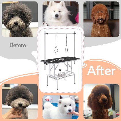 Pet Grooming Table for Large Dogs Adjustable Height Portable Trimming Table Drying Table