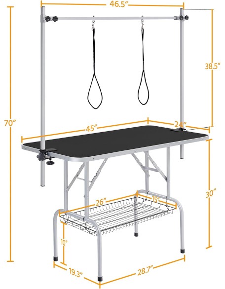 Pet Grooming Table for Large Dogs Adjustable Height Portable Trimming Table Drying Table