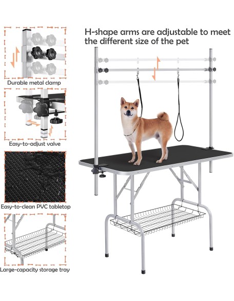 Pet Grooming Table for Large Dogs Adjustable Height Portable Trimming Table Drying Table