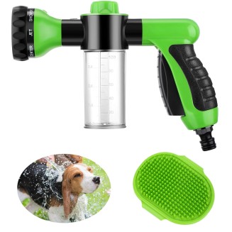 2 Pcs Jet Bathing Tool for Pet Set Hose Nozzle Soap Dispenser and Dog Rubber Comb Brush