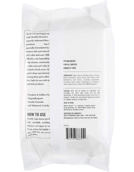 Martha Stewart for Pets Itch Relief Grooming Wipes for Dogs 