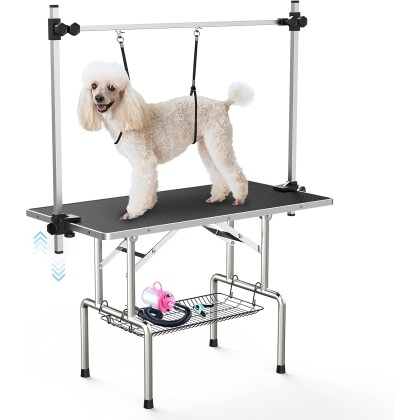 Large Dog Grooming Table, Adjustable Cat Drying Desktop