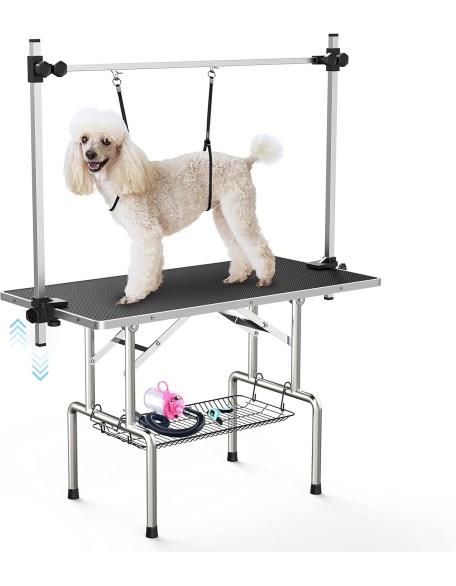 Large Dog Grooming Table, Adjustable Cat Drying Desktop