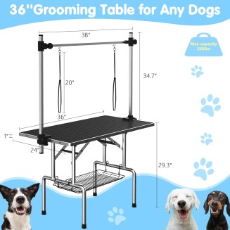 Large Dog Grooming Table, Adjustable Cat Drying Desktop