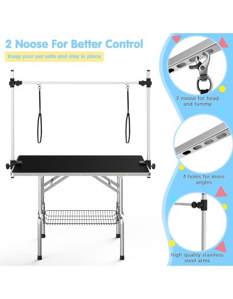 Large Dog Grooming Table, Adjustable Cat Drying Desktop