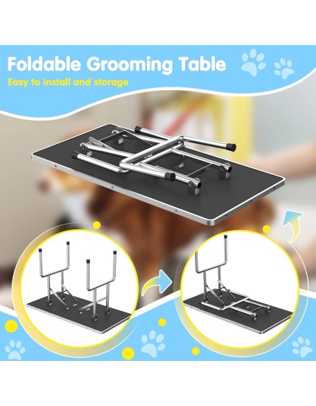 Large Dog Grooming Table, Adjustable Cat Drying Desktop