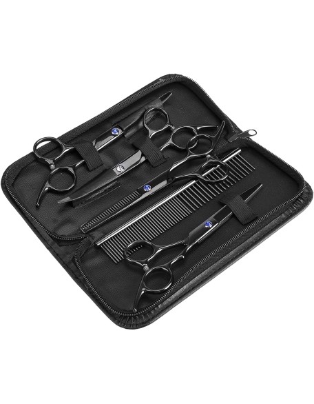 Hair Scissors 7Pcs Portable Pet Grooming Scissors Kit