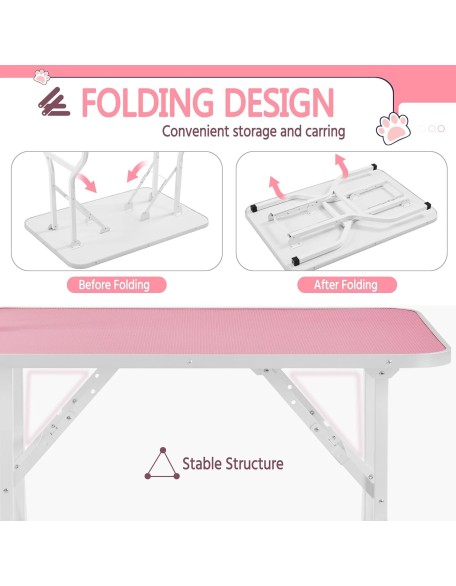 Dog Grooming Table, Adjustable Pet Foldable Grooming Table