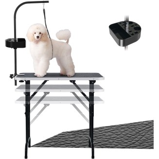 36-inch Height Adjustable(23''~33.8'') and Foldable Pet Dog Grooming Table