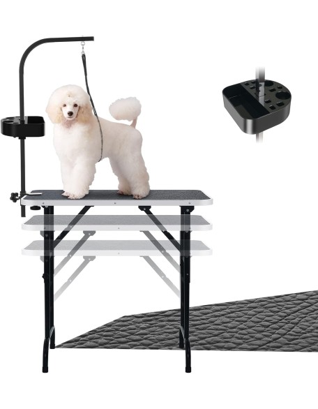 36-inch Height Adjustable(23''~33.8'') and Foldable Pet Dog Grooming Table