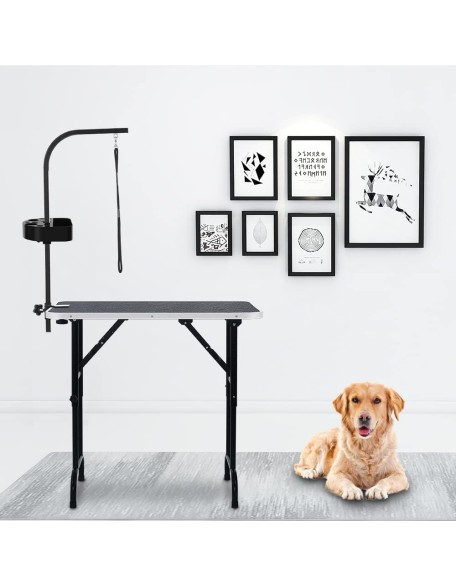 36-inch Height Adjustable(23''~33.8'') and Foldable Pet Dog Grooming Table