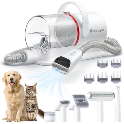 Ultra Quiet Pet Vacuum Suction 99% Pet Hair, 6 Tool Grooming Kit, Anti Shedding