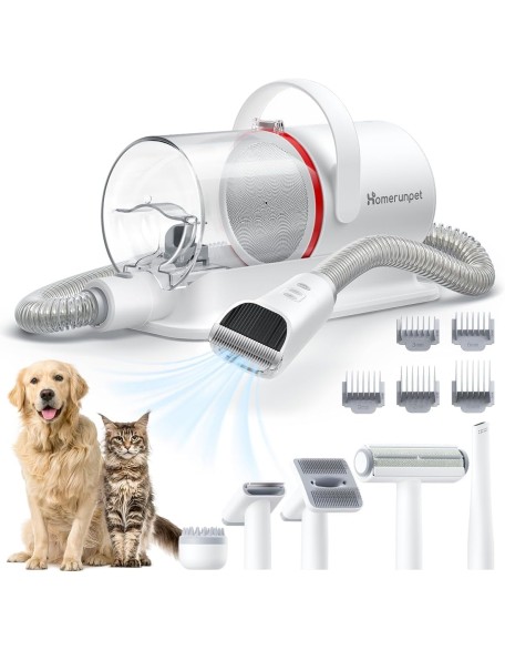 Ultra Quiet Pet Vacuum Suction 99% Pet Hair, 6 Tool Grooming Kit, Anti Shedding