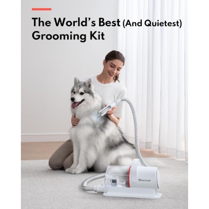 Ultra Quiet Pet Vacuum Suction 99% Pet Hair, 6 Tool Grooming Kit, Anti Shedding