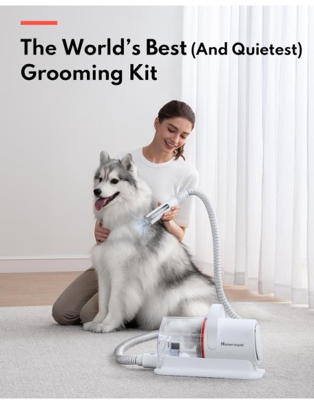 Ultra Quiet Pet Vacuum Suction 99% Pet Hair, 6 Tool Grooming Kit, Anti Shedding