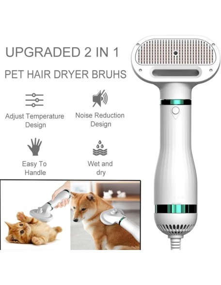 Pet Hair Dryer, Portable and Quiet 2 in 1 Pet Grooming Hair Dryer Blower