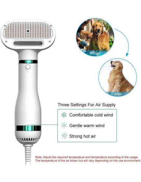 Pet Hair Dryer, Portable and Quiet 2 in 1 Pet Grooming Hair Dryer Blower