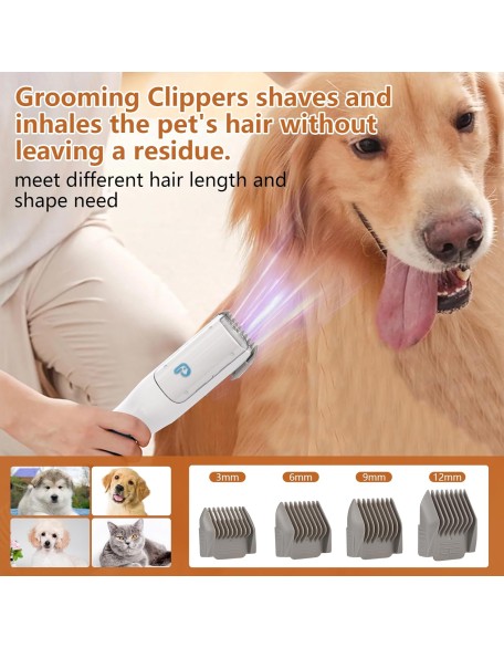 Dog Grooming Vacuum Kit, 11Kpa Suction Power Pet Hair Vacuum for Shedding Grooming