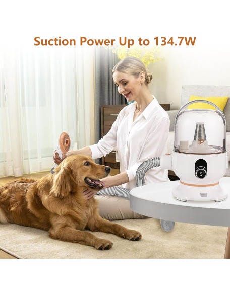 Dog Grooming Vacuum Kit, 11Kpa Suction Power Pet Hair Vacuum for Shedding Grooming