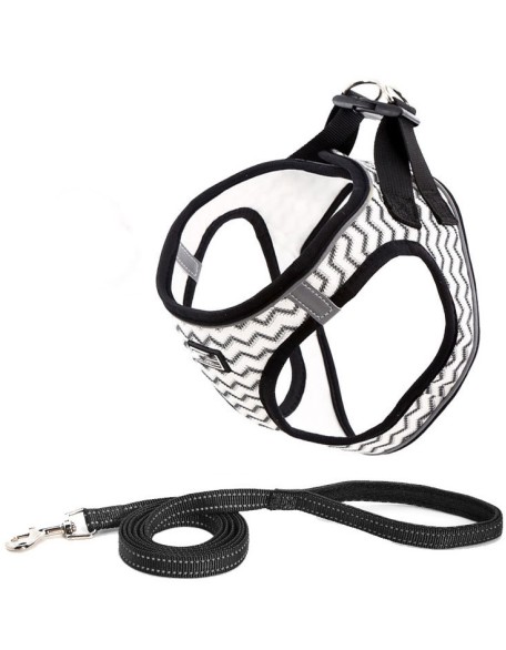 Dog Harness with Leash Set, No Pull Adjustable Reflective Step-in Puppy Harness