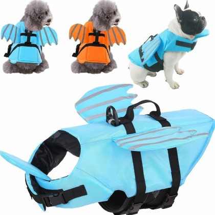 Dog Life Jacket Dog Flotation Lifesaver Preserver Swimsuit 