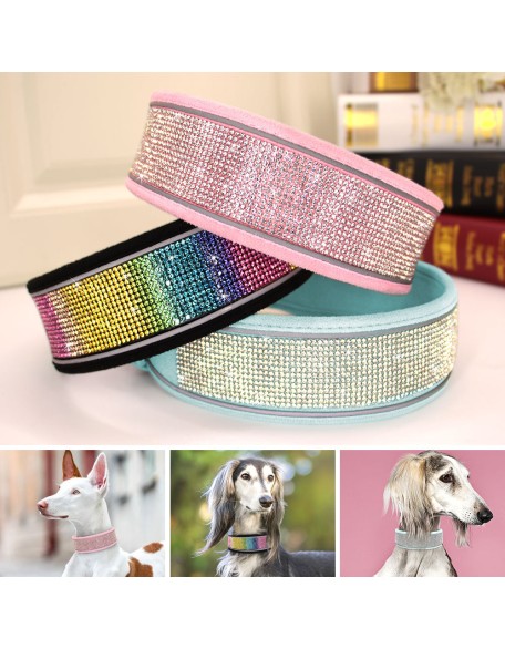 Crystal Reflective Rhinestone Bling Dog Collar