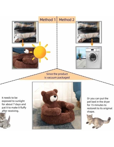 Cute Detachable Cuddle Bear Cat Bed