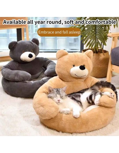 Cute Detachable Cuddle Bear Cat Bed