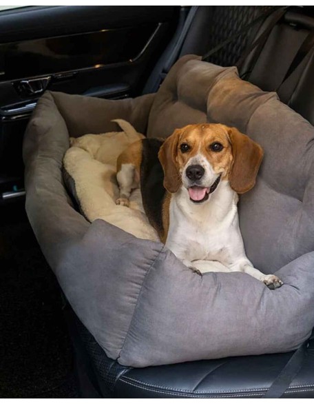 Travel Bolster Safety Medium Large Dog Car Back Seat Bed, Waterproof Pro