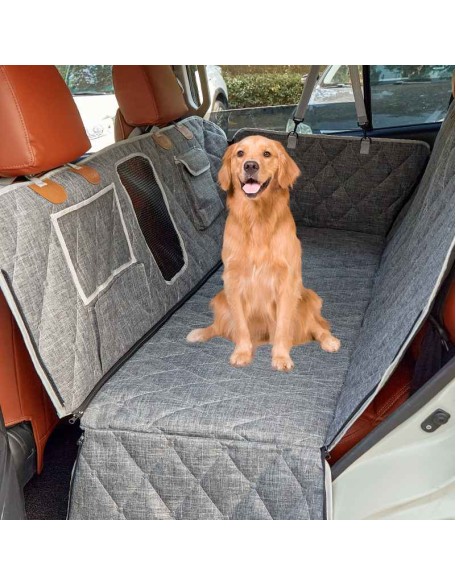 Waterproof Dog Car Seat Cover for Back Seat, Nonslip Dog Car Hammock with Mesh W