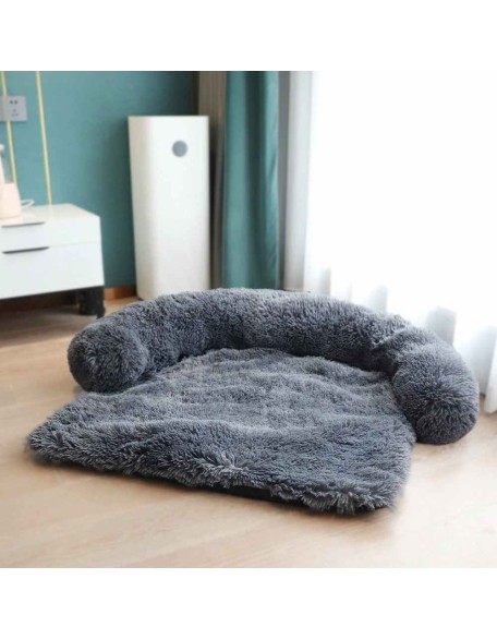 4 in 1 Comfy Pet Bed Calming Soft Faux Fur for Dogs Cats