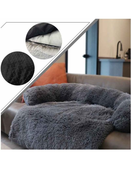 4 in 1 Comfy Pet Bed Calming Soft Faux Fur for Dogs Cats