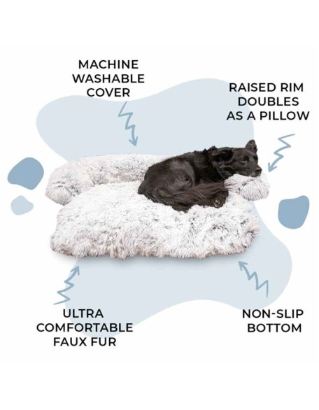 4 in 1 Comfy Pet Bed Calming Soft Faux Fur for Dogs Cats