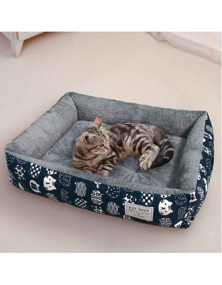 Pet Mat Square Grid Dog Cat Bed