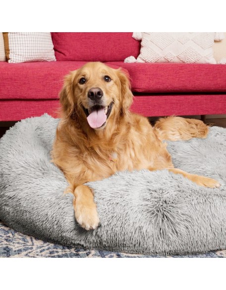 Calming Dog Bed - Anxiety Relieving Dog Bed, Anti-Anxiety Donut Pet Bed