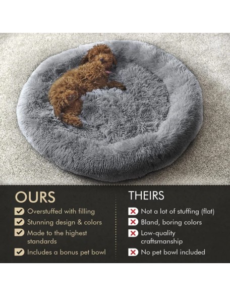 Original Calming Dog Bed - Donut Cuddler Dog Bed - Original Calming Pet Bed  (7 Sizes Available)