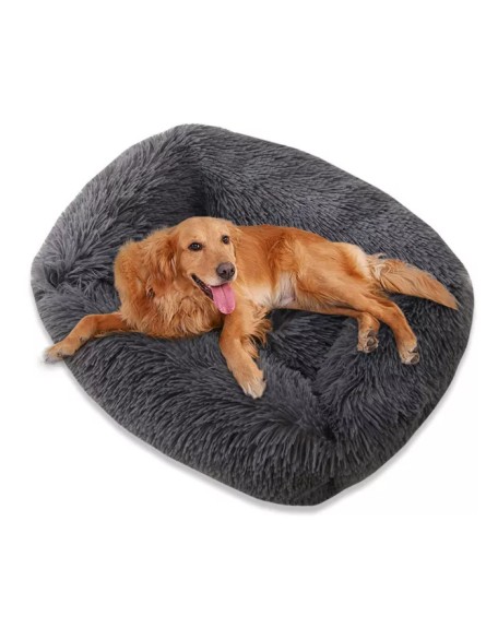 Plush Dog Bed, Calming Dog Bed -Plush Donut Cat & Dog Bed - Cosy Calming Pet Bed