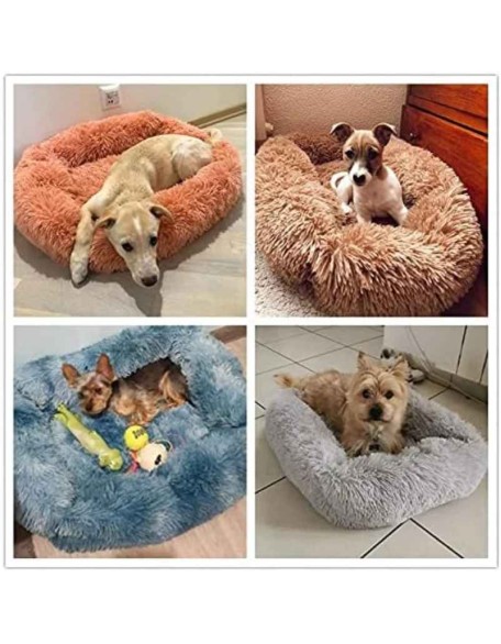 Plush Dog Bed, Calming Dog Bed -Plush Donut Cat & Dog Bed - Cosy Calming Pet Bed