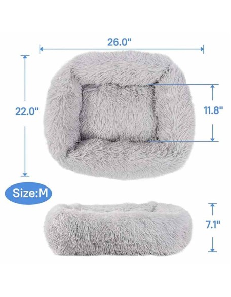 Plush Dog Bed, Calming Dog Bed -Plush Donut Cat & Dog Bed - Cosy Calming Pet Bed