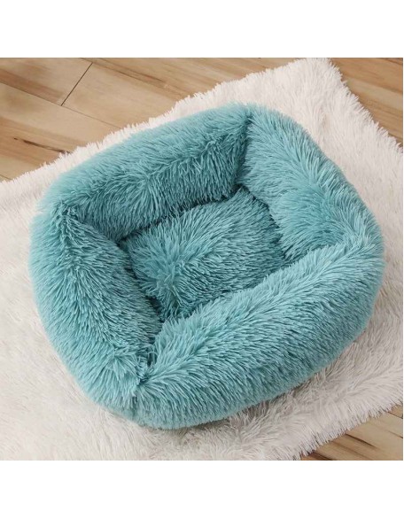 Plush Dog Bed, Super Soft Square Anti Anxiety Dog Bed