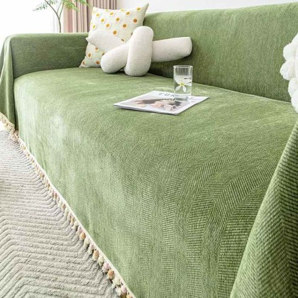 Vivid Color Chenille Washable Sofa Couch Cover