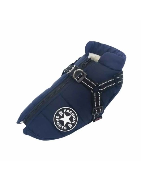 Waterproof Dog Fleece Coat, Integrated Adjustable Dog Harness, Fluffy Fleece Lining , Dog Coat, Winter Clothing for Dogs