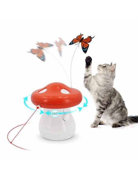 Interactive Cat Toys Laser,360 Degree Automatic Chasing Laser Realistic Fluttering Butterfly